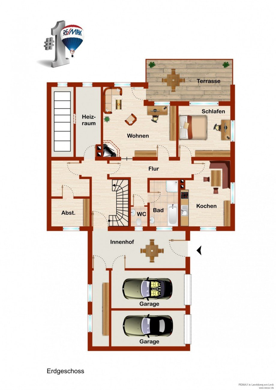Grundriss EG Skizze Erdgeschosswohnung Kaltental