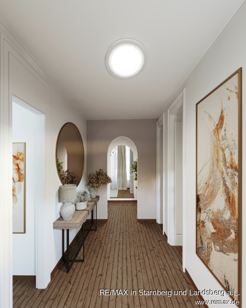 Flur - digital modernisiert und m�bliert Souterrainwohnung W�rzburg