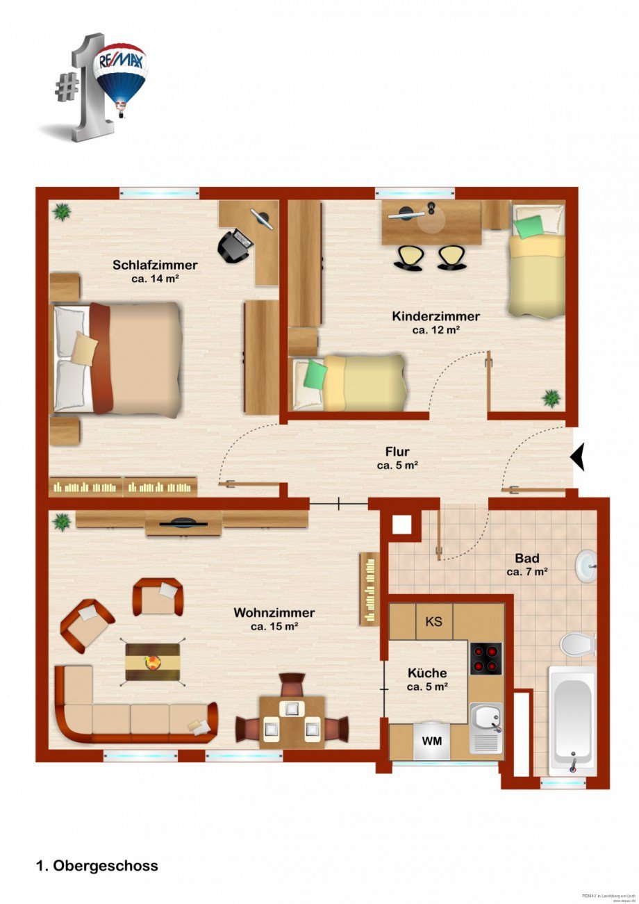 Grundriss Etagenwohnung Augsburg