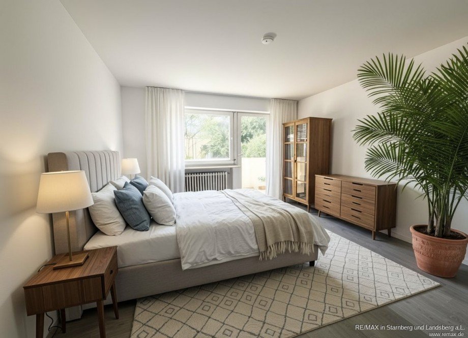 Schlafzimmer - digital m�bliert Reihenmittelhaus M�nchen