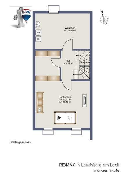 Grundriss UG Skizze Reihenmittelhaus Landsberg