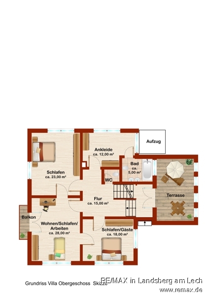 Grundriss OG Skizze Villa Egelsbach