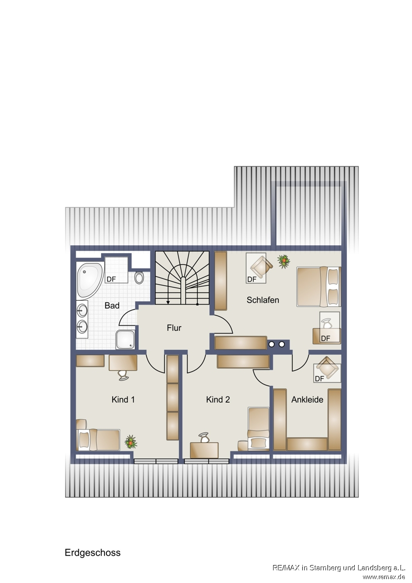 Grundriss DG Reihenendhaus Gr�nwald