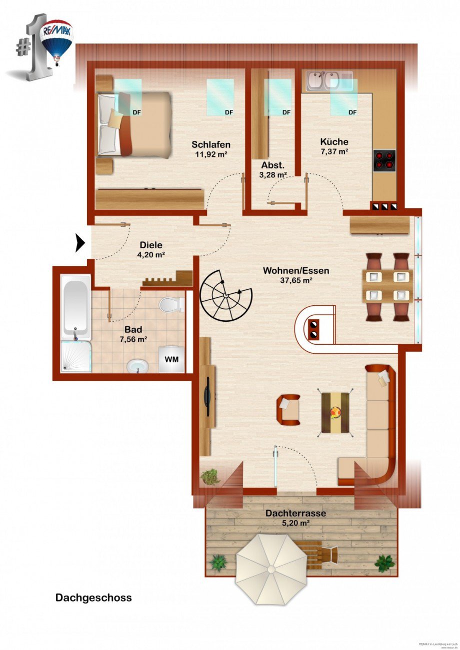Dachgeschoss Dachgeschosswohnung Schwabm�nchen