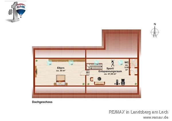 Grundriss Dachgeschoss Bauernhaus Hurlach