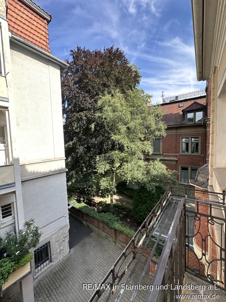 Blick vom franz�sischen Balkon Etagenwohnung W�rzburg