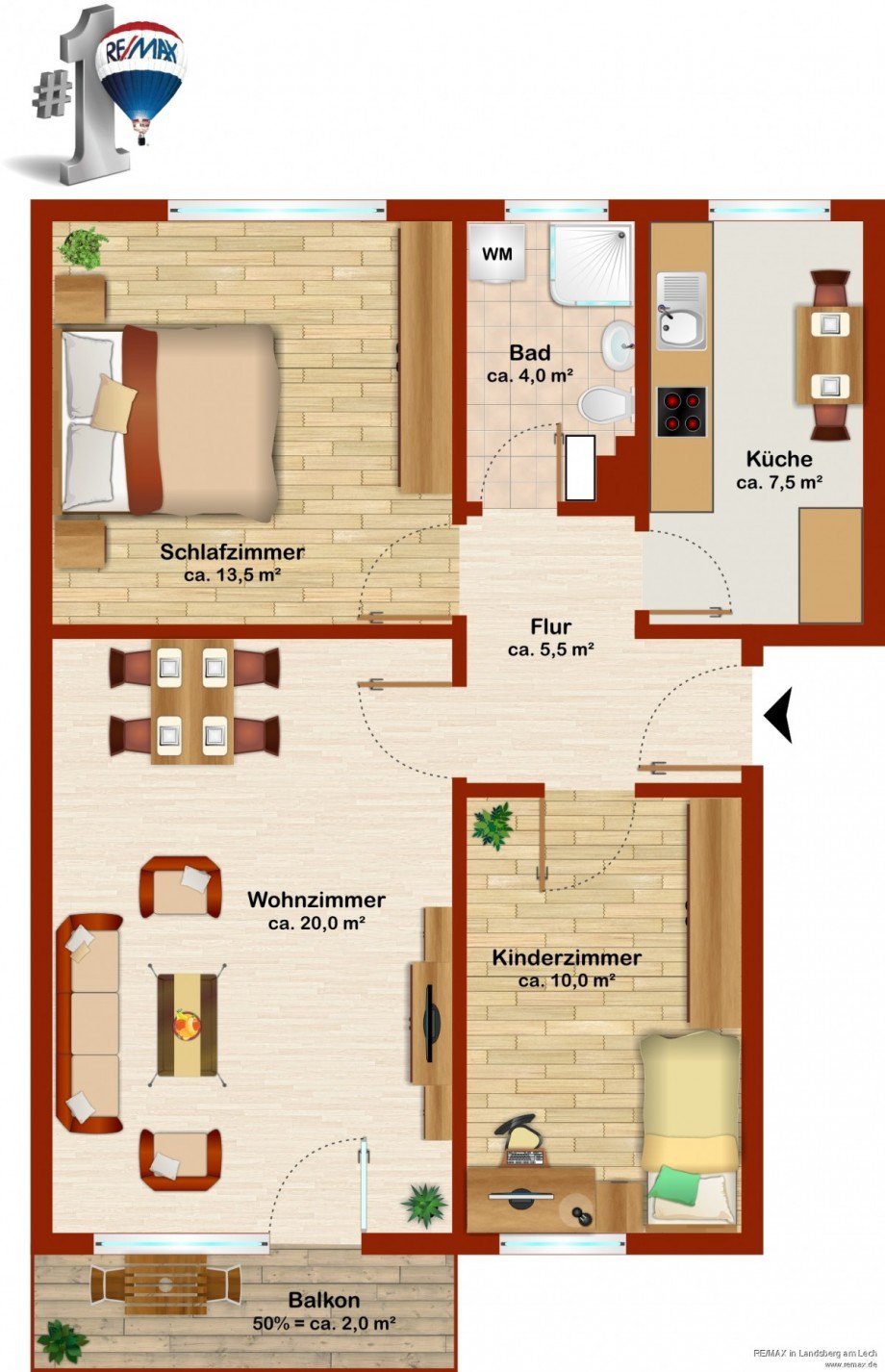 UO - Grundriss Etagenwohnung Augsburg