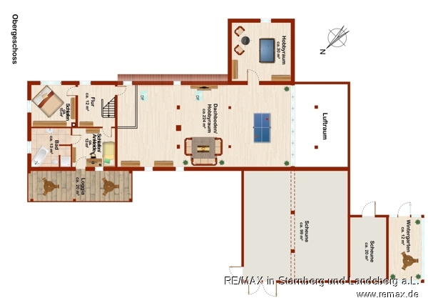 Grundriss OG Skizze Bauernhaus Waal