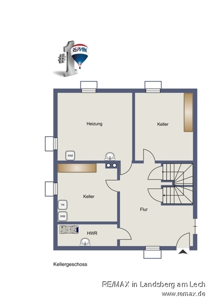 Grundriss KG Doppelhaush�lfte Die�en