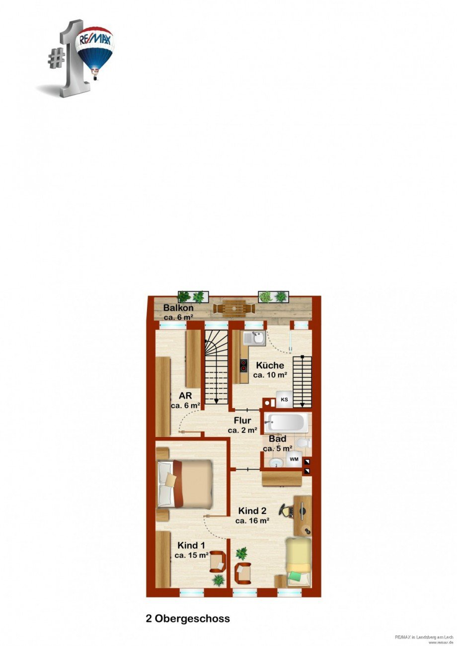 Grundriss 2. OG Einfamilienhaus Landsberg