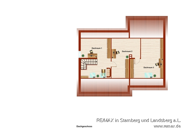 Grundriss DG Skizze Bungalow Landsberg