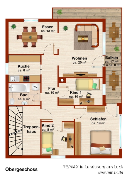 Grundriss OG Skizze Mehrfamilienhaus Scheuring