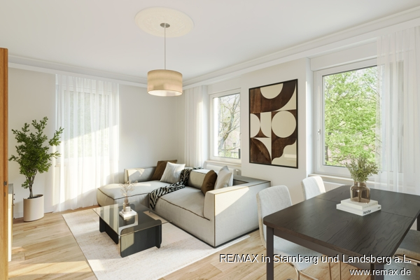 OG Wohnung Wohnzimmer - digital eingerichtet Haus Maulbronn