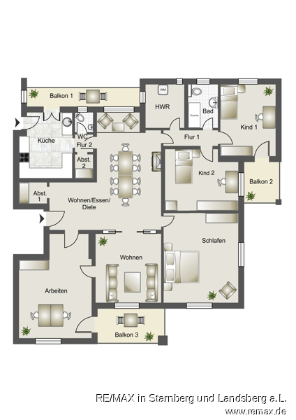 Grundriss Skizze Erdgeschosswohnung W�rzburg