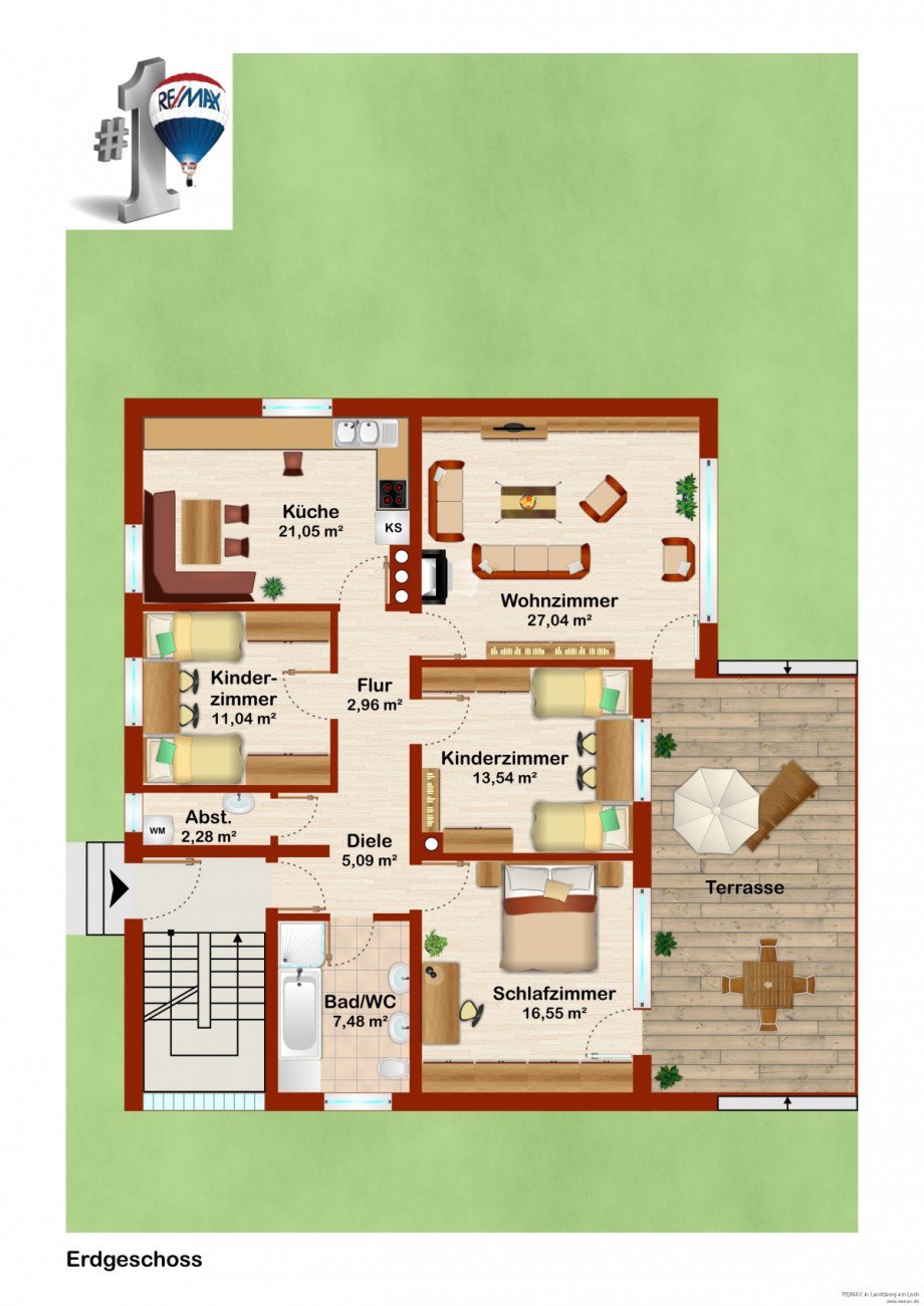Grundriss Erdgeschoss Erdgeschosswohnung Graben