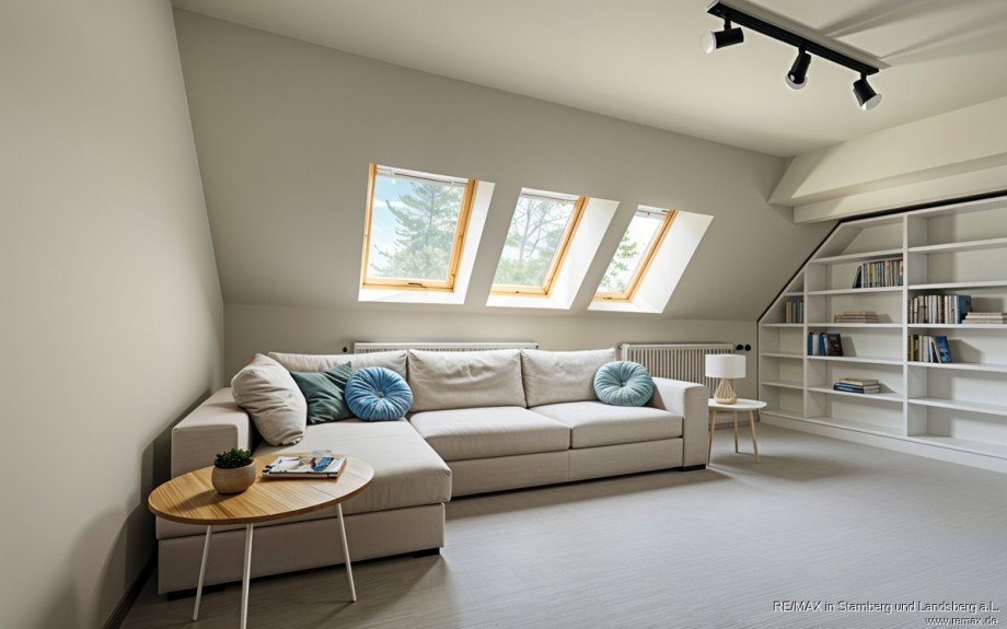 Raum im DG - digital m�bliert Reihenmittelhaus M�nchen