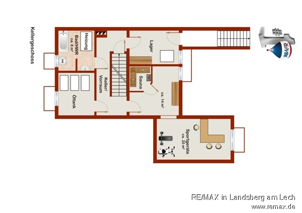 Grundriss KG Skizze Reihenendhaus Buchloe