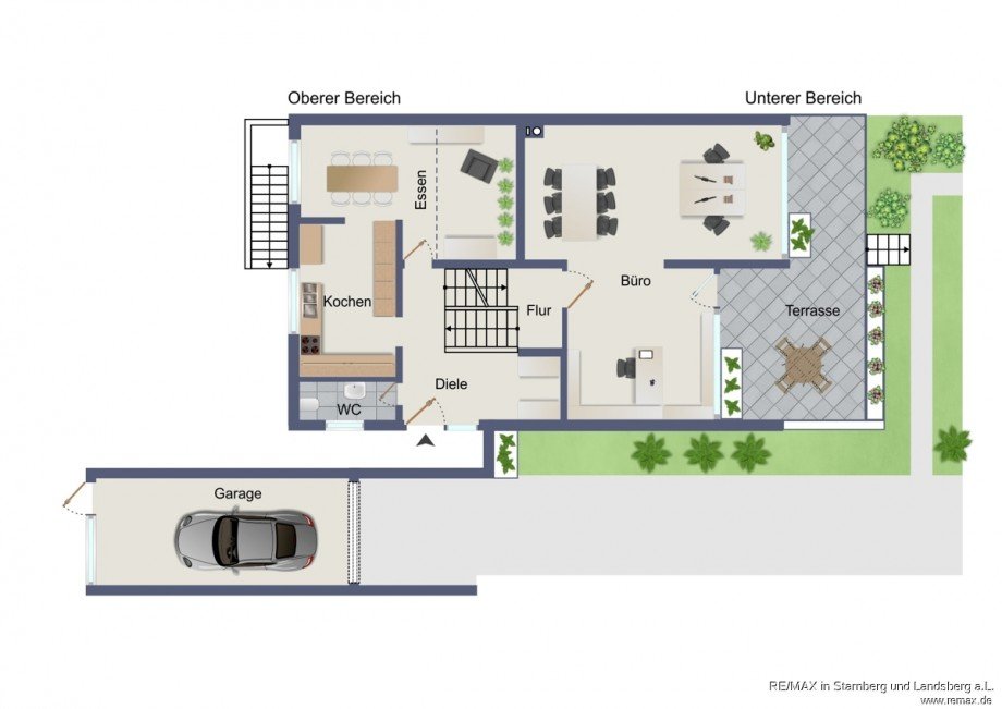 Grundriss Erdgeschoss Skizze Doppelhaush�lfte Vaterstetten
