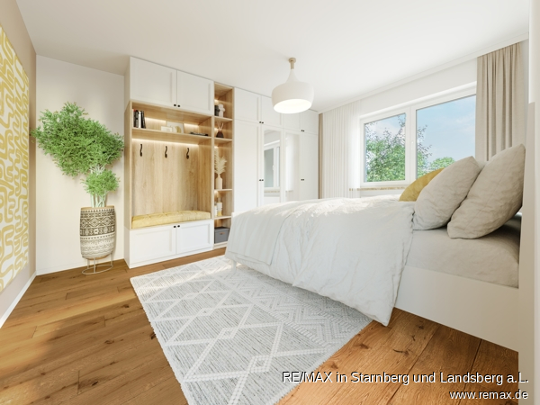 Schlafzimmer - digital eingerichtet Etagenwohnung Landsberg