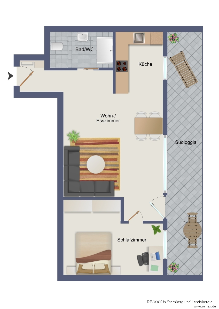 Grundriss Skizze Etagenwohnung Gr�felfing