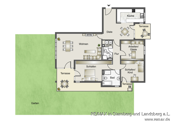 Grundriss Erdgeschosswohnung M�nchen