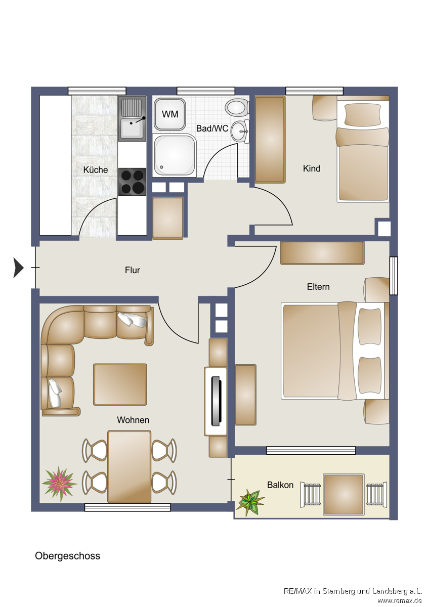 Grundriss Skizze Etagenwohnung Freising