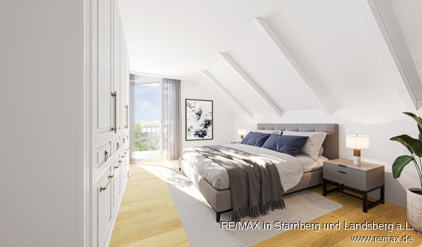 Schlafzimmer - digital eingerichtet Etagenwohnung Penzing