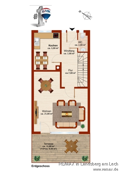 Grundriss EG Reihenmittelhaus Puchheim