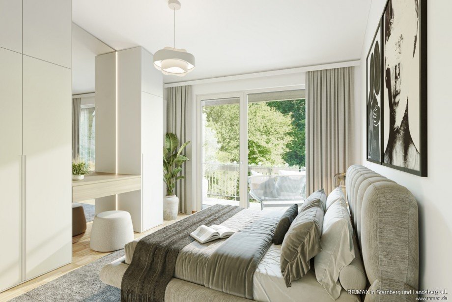 Hauptschlafzimmer im DG - digital eingerichtet Reihenendhaus Schondorf
