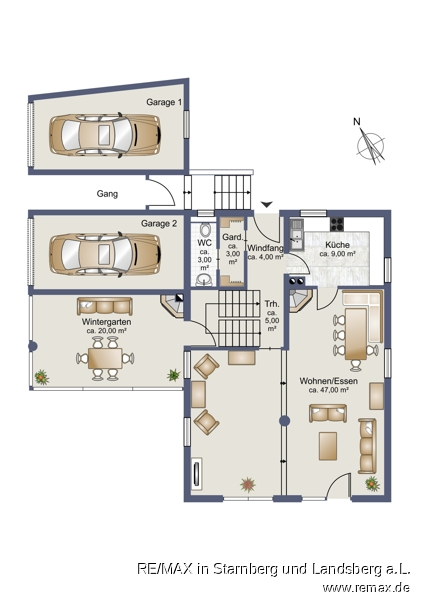 Grundriss Erdgescho� Einfamilienhaus Icking