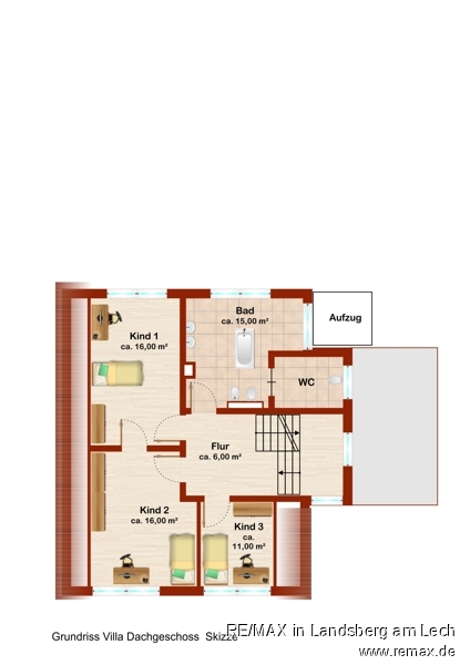 Grundriss Villa DG Skizze Haus Egelsbach