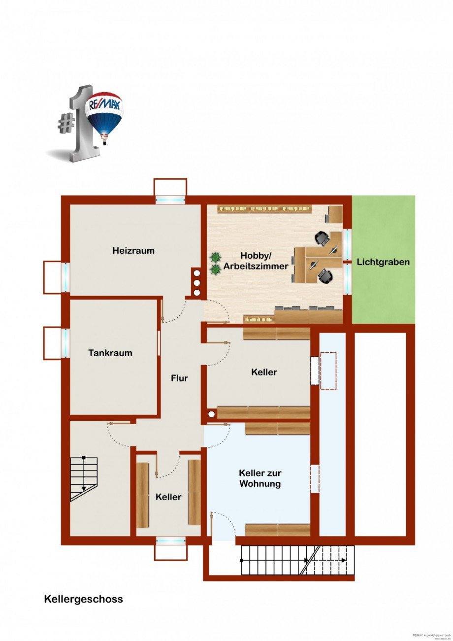 Grundriss Untergeschoss Erdgeschosswohnung Graben