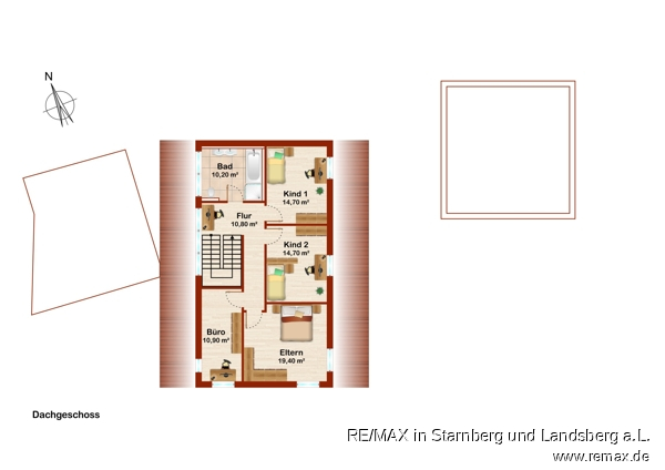 Grundriss OG Skizze Einfamilienhaus Langenneufnach