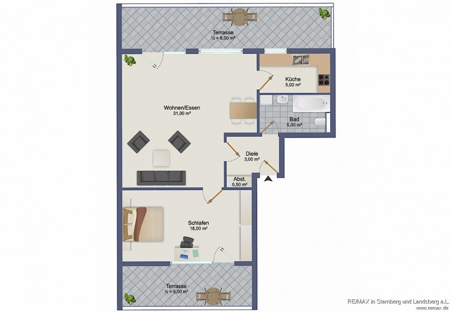 Grundriss Dachgeschosswohnung M�nchen