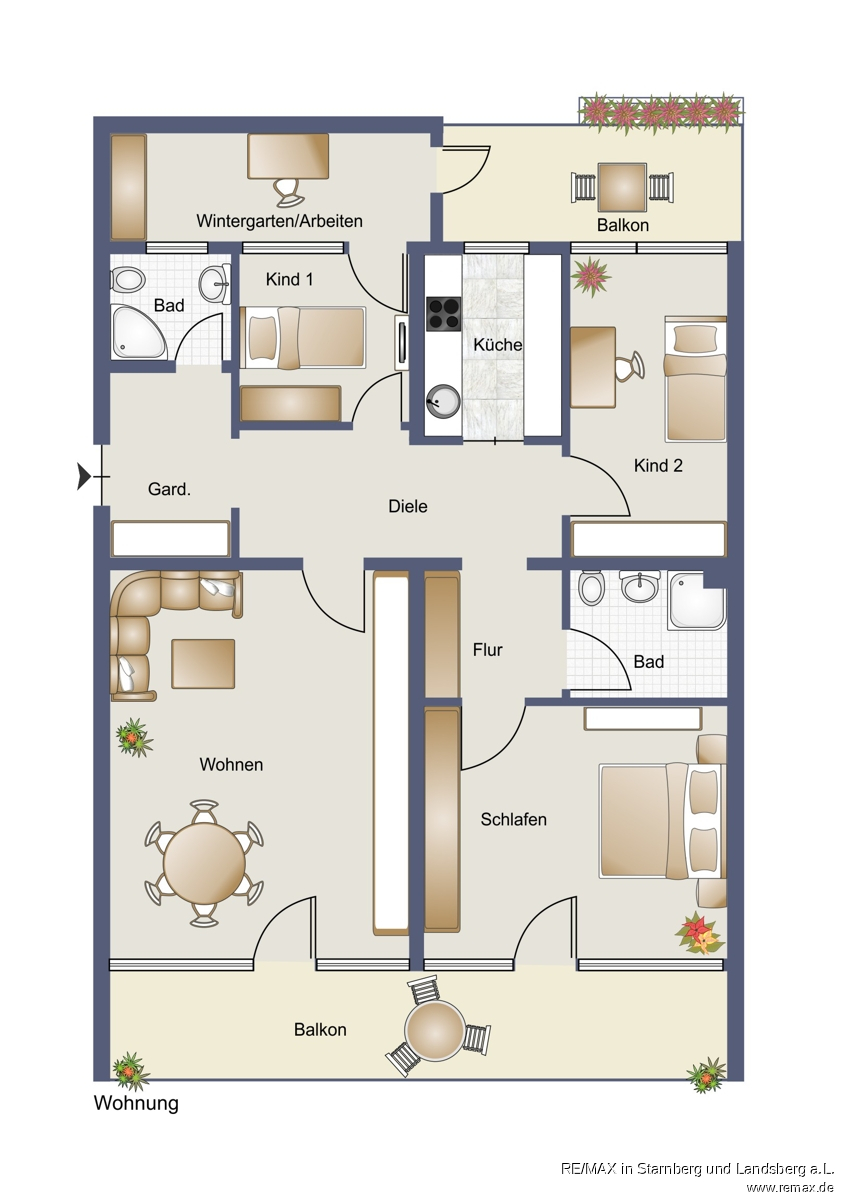 Grundriss Skizze Etagenwohnung Krailling