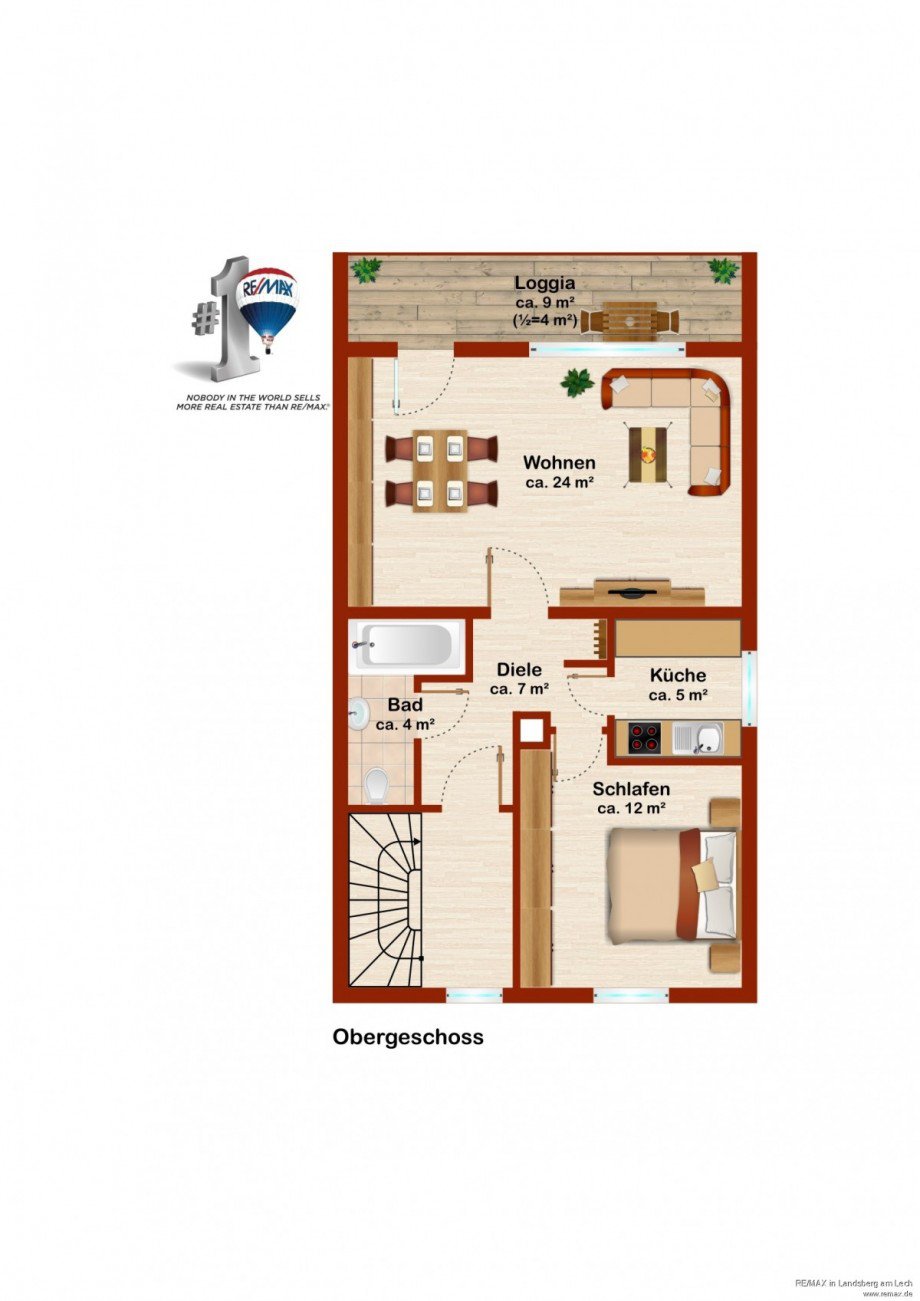 Grundriss OG-Wohnung Mehrfamilienhaus Augsburg