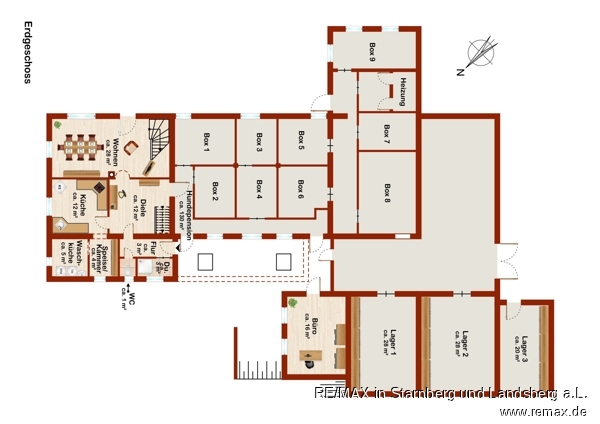 Grundriss EG Skizze Bauernhaus Waal