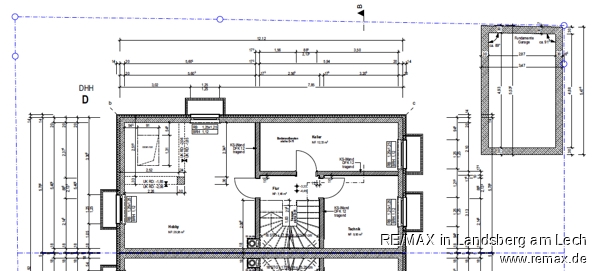 Grundriss UG bemasst Doppelhaush�lfte Berg