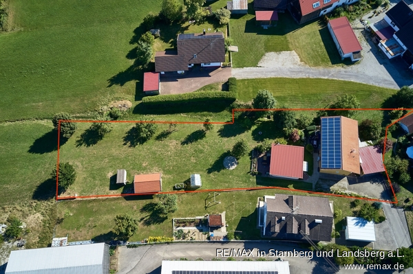 �berblick �ber Grundst�ck Einfamilienhaus Langenneufnach