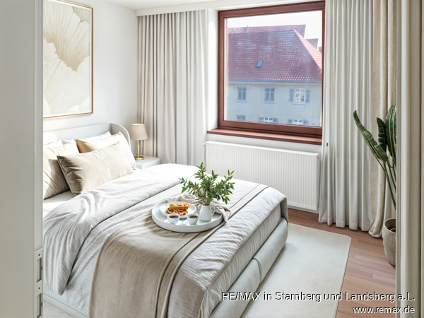 Schlafzimmer - digital eingerichtet Etagenwohnung Landsberg am Lech