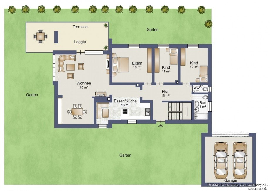 Grundriss Erdgeschoss Mehrfamilienhaus Bernried