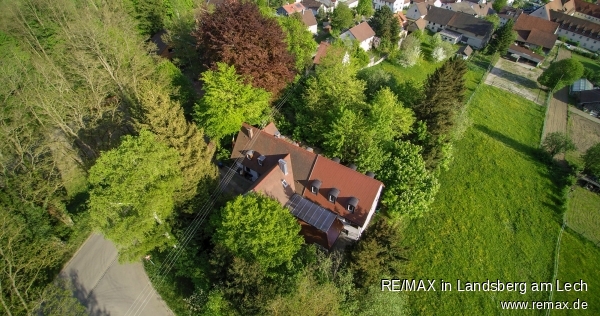 Blick von oben auf die DHH Doppelhaush�lfte Dinkelscherben