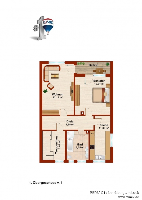 Grundriss OG IST Mehrfamilienhaus Graben
