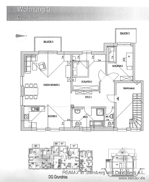 Grundriss Wohnung Dachgeschosswohnung Landsberg am Lech