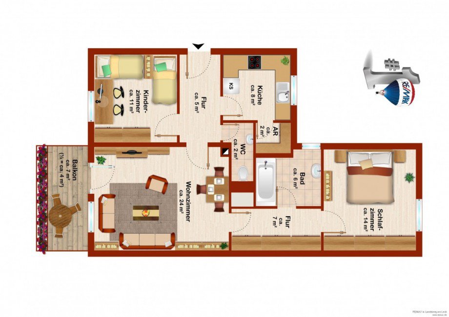 Grundriss Wohnung Erdgeschosswohnung Stadtbergen