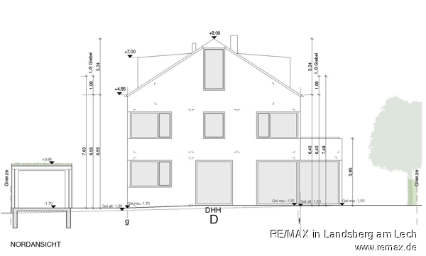 Haus D - Ansicht Nord Doppelhaush�lfte Berg