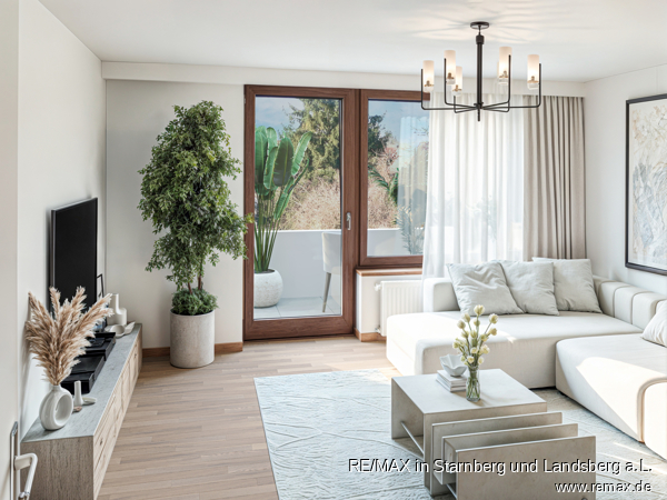Wohnzimmer - digital eingerichtet Etagenwohnung Landsberg am Lech