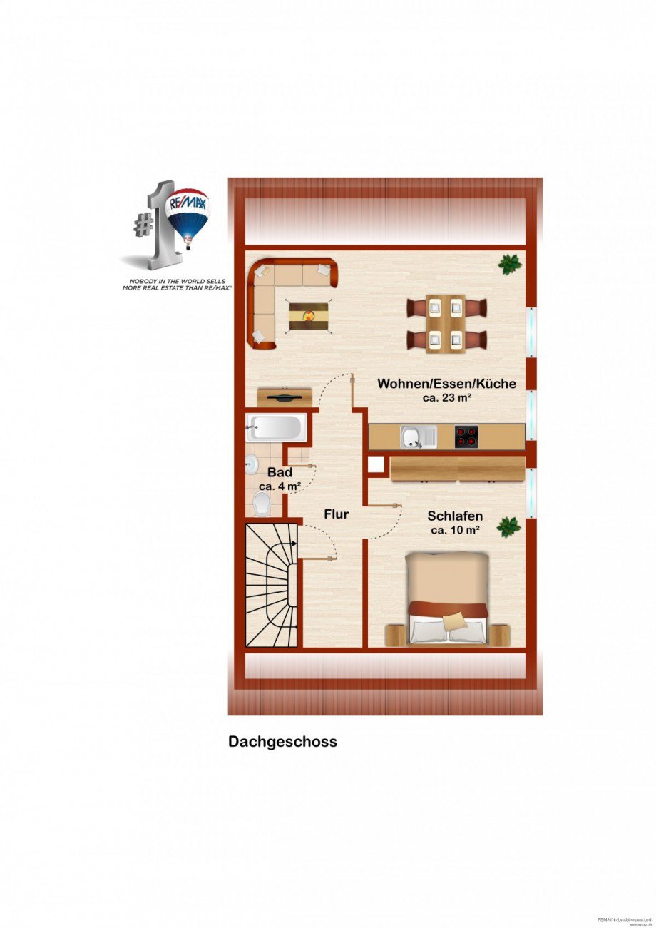 Grundriss DG-Wohnung Mehrfamilienhaus Augsburg