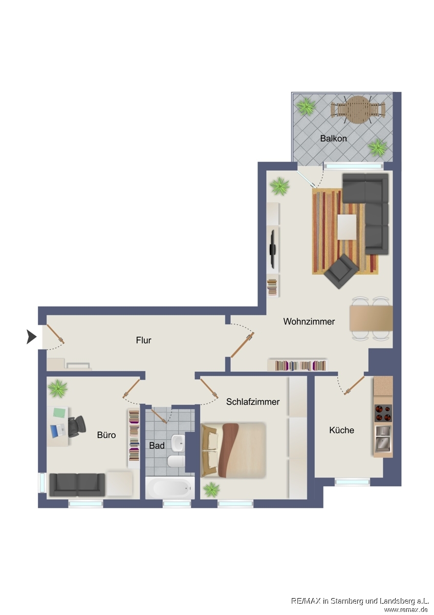 Grundriss Skizze Etagenwohnung M�nchen