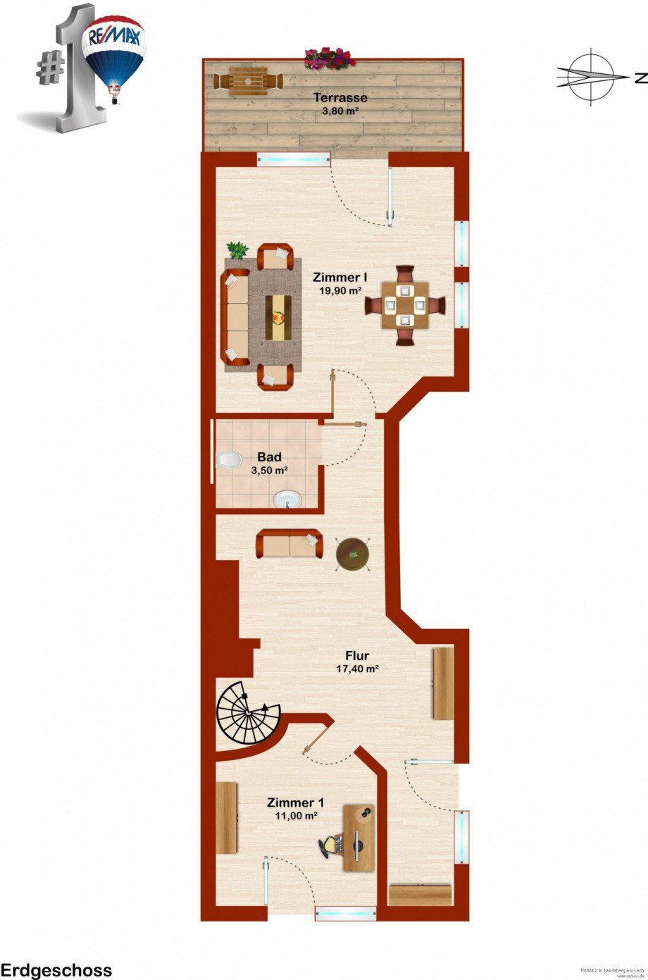 Grundriss EG Etagenwohnung Schongau